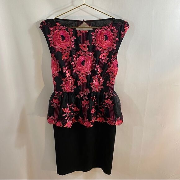 Alice & Olivia Peplum Shovan Embroidered Dress - Picture 3 of 8